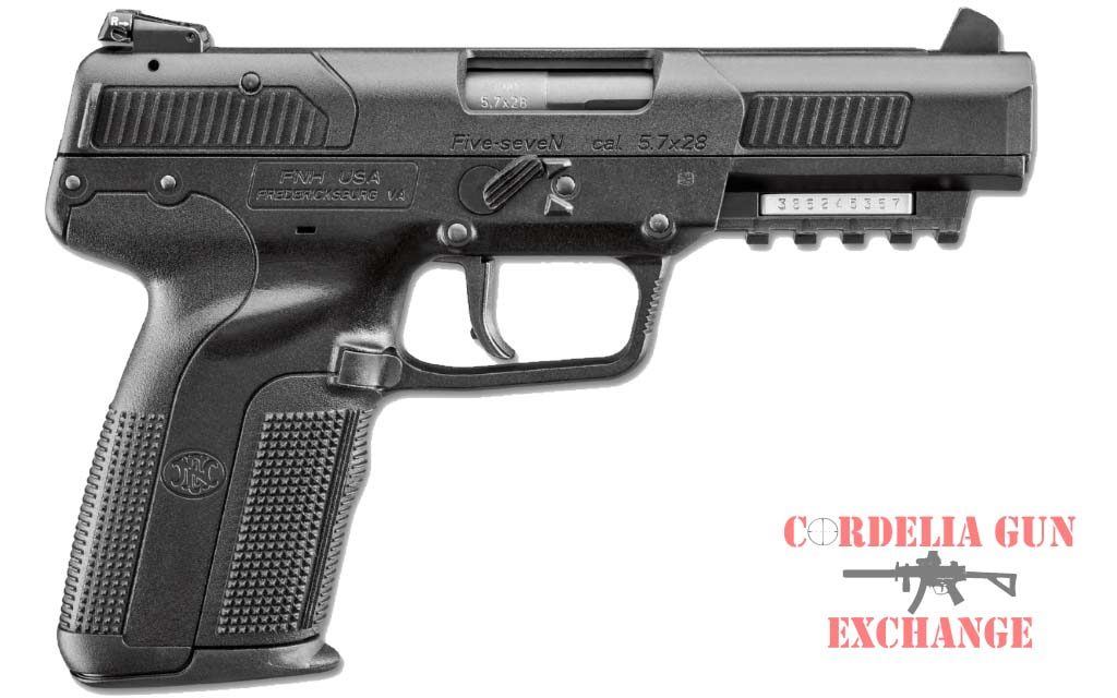 The FN Five-seveN 57x28MM Black pistol is available in California from Cordelia Gun Exchange