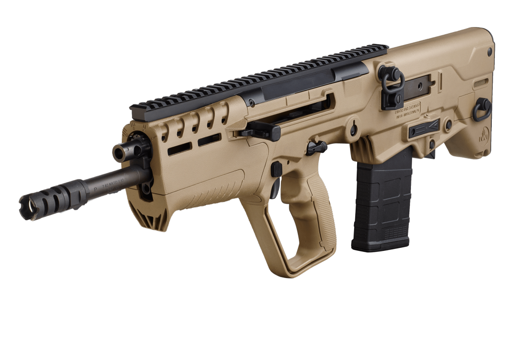 California legal IWI Tavor 7 308WIN FDE Finally available in California in a featureless configuration, the Tavor 7 brings .308 firepower to the smallest possible package!