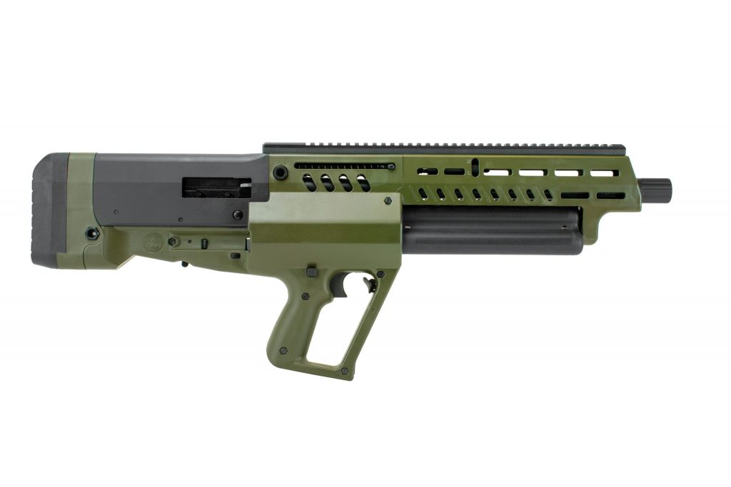 IWI Tavor TS12 12GA ODG The Tavor TS12 12GA ODG shotgun is any gun lovers dream. By innovating its feeding system, the shotgun can potentially hold 15 rounds plus one more in the chamber. The TS12 has a compact design that allows for great versatility and will be great for compact sporting or home defense.