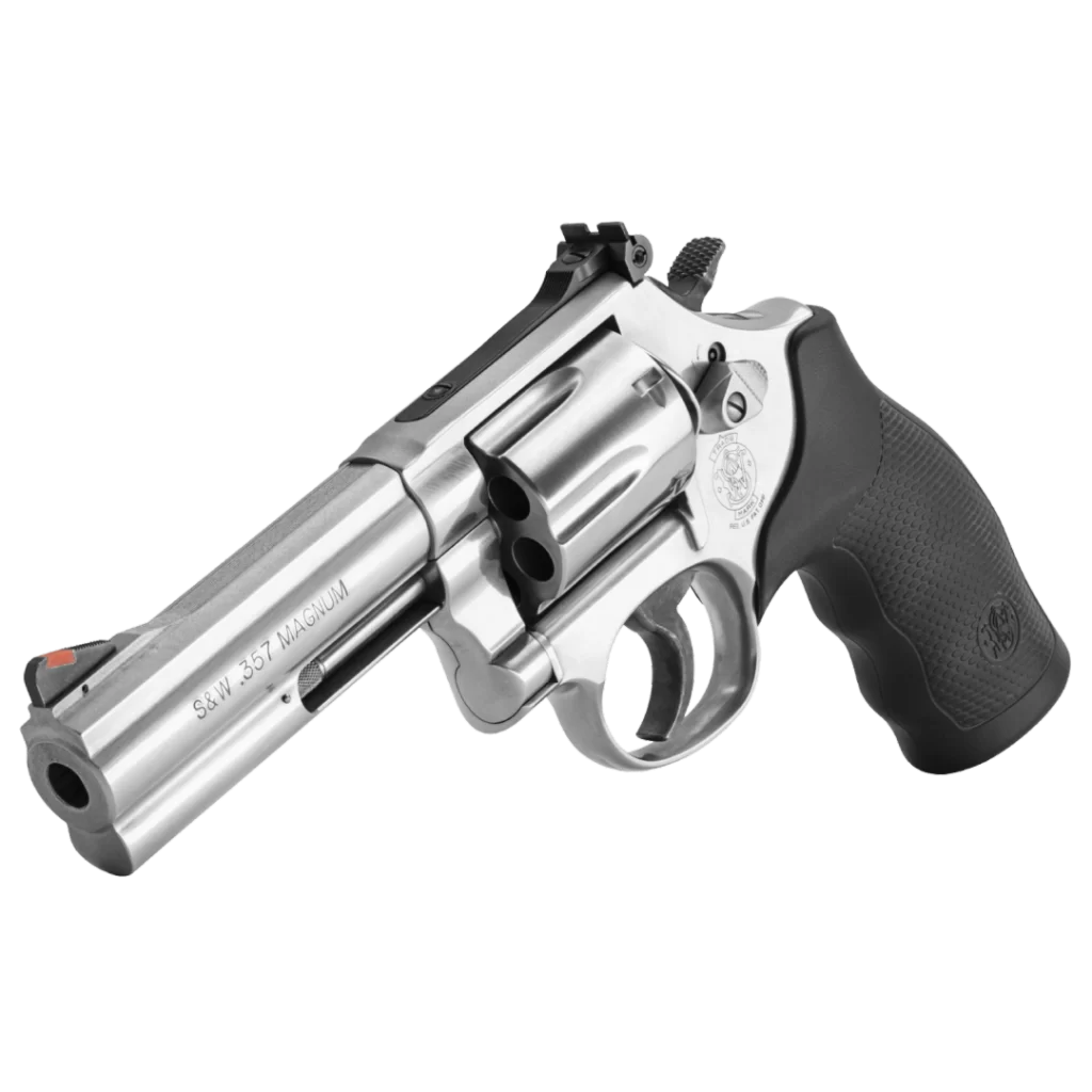 The CA compliant S&W M686 4in 357MAG revolver is the perfect choice for those who want the combination of a fun range gun and a defensive companion.