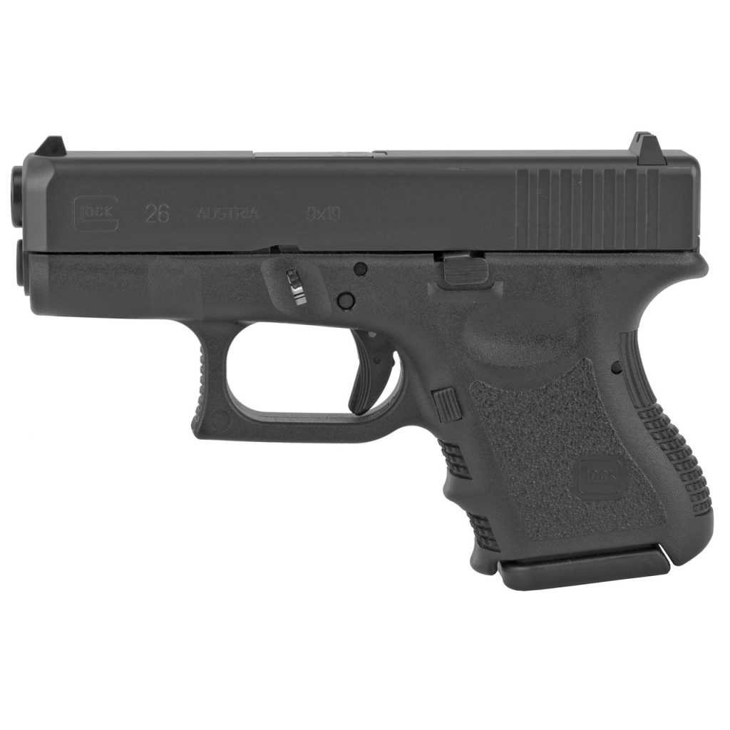 The California compliant Glock 26 Gen3 BLK is compact enough to be concealed yet still holds 10 rounds in the magazine. This gives the shooter the edge in any situation.