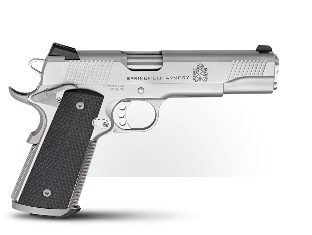 The CA compliant Springfield TRP Stainless 45ACP is the production version of the famous Professional model designed specifically for special operations forces in the FBI.