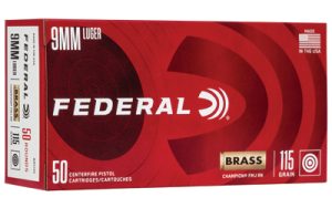 FED CHAMP 9MM 115GR FMJ BRS 50/1000