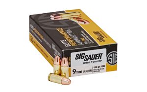 SIG AMMO 9MM 115GR FMJ 50/500