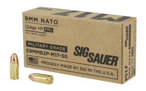 SIG AMMO 9MM M17 124GR +P FMJ 50/100