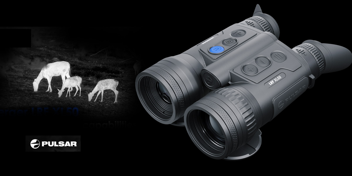 Pulsar Merger LRF XL50 binoculars with night vision technology, offering clarity and detail in low-light environments